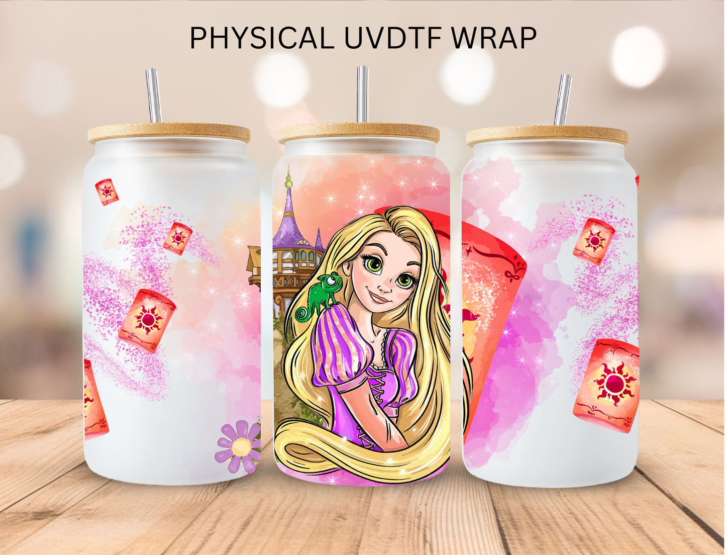 Lantern Princess Watercolor - 16 oz / 20 oz Libby UV DTF