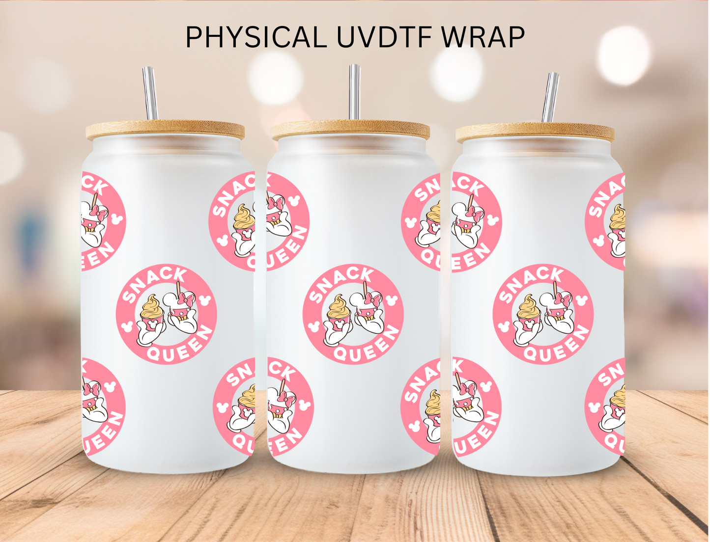 Mouse Snack Queen - 16 oz / 20 oz Libby UV DTF Wrap