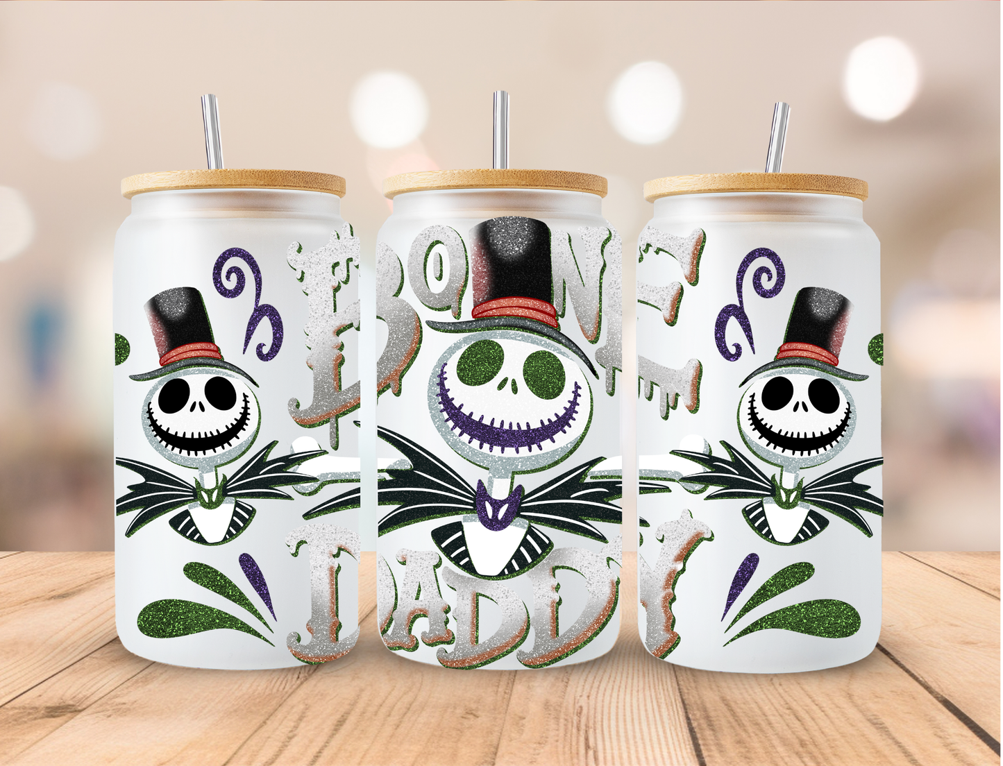 Christmas NBC Skeleton - 16 oz / 20 oz Libby UV DTF Wrap
