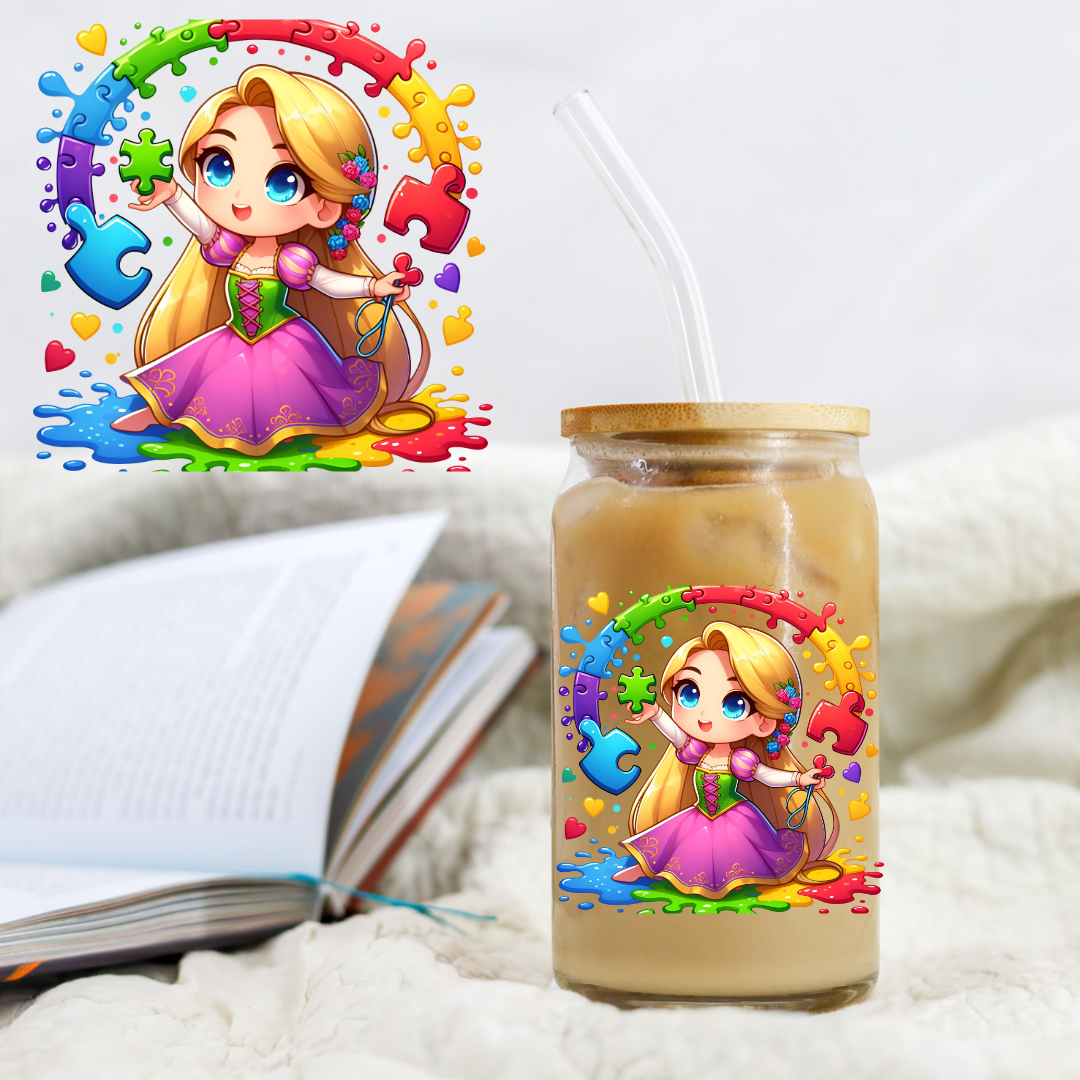 Autism Princess Tower - UV DTF Libby Decal