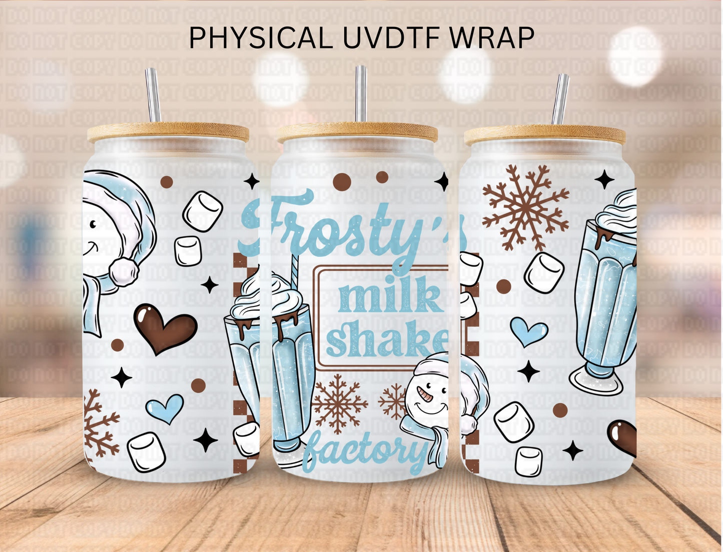 Frosty's Milk Shae Factory Christmas - 16 oz / 20 oz Libby UV DTF Wrap