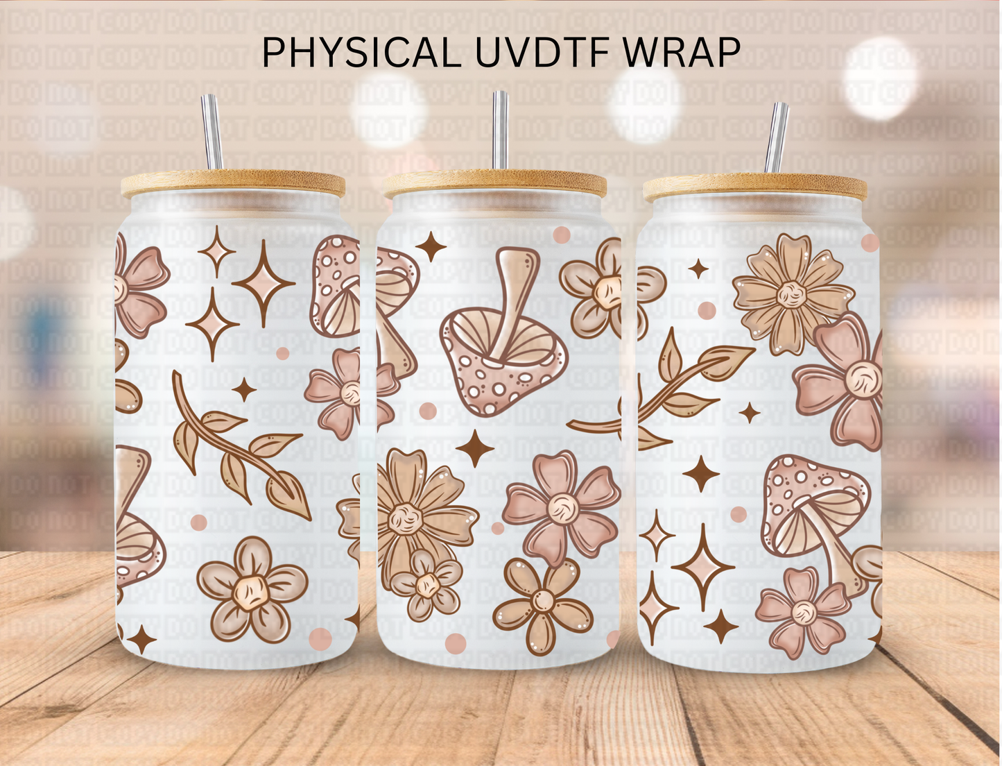 Cottagecore Mushroom - 16 oz / 20 oz Libby UV DTF Wrap