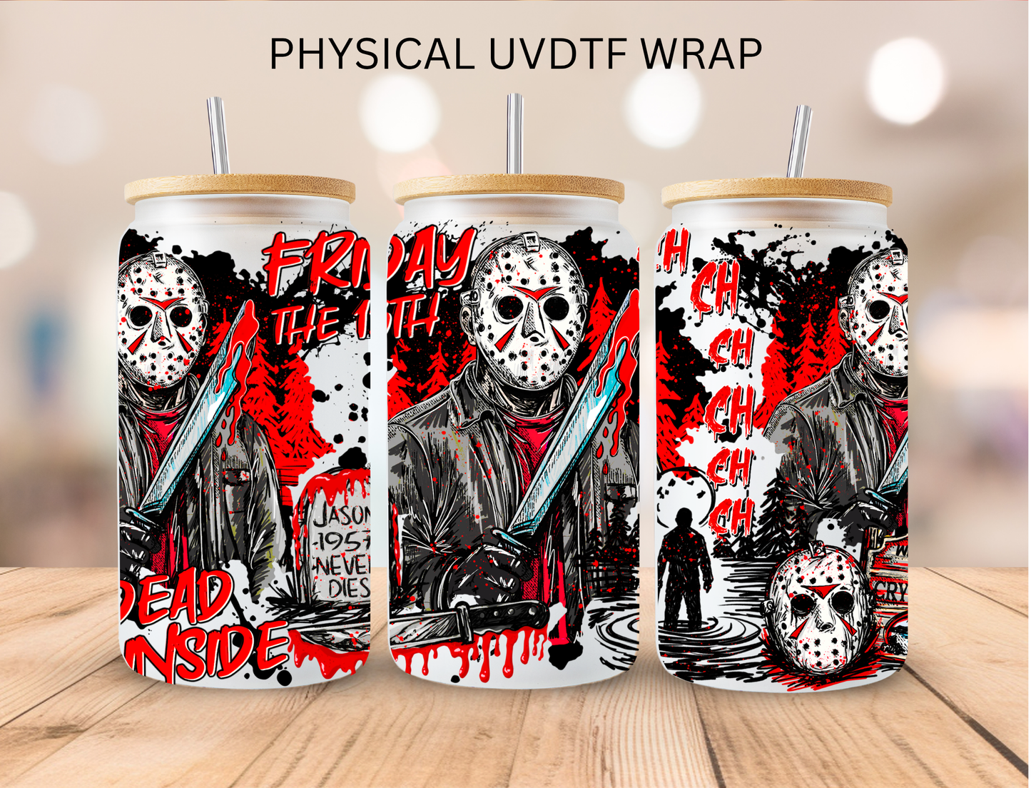 Halloween Horror Jason - 16 oz / 20 oz Libby UV DTF Wrap