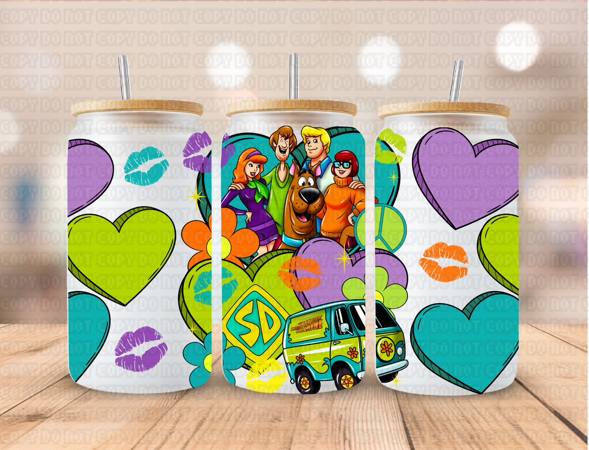 Valentines Scoob Dog - 16 oz / 20 oz Libby UV DTF Wrap