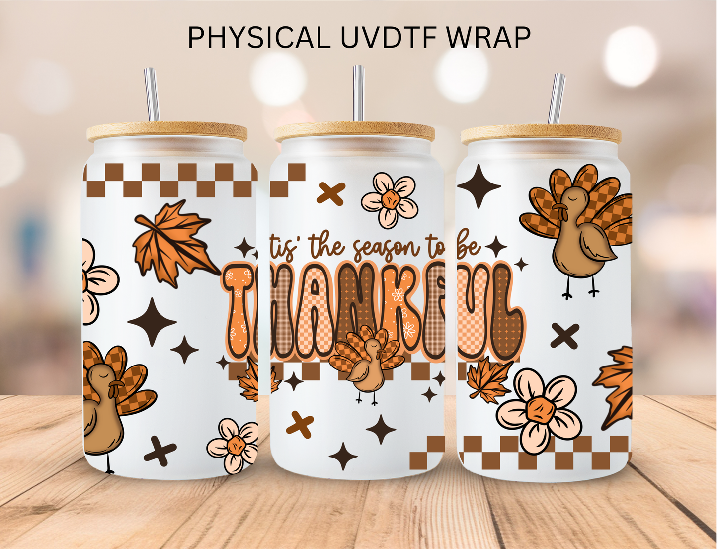 Fall Thankful - 16 oz / 20 oz Libby UV DTF Wrap