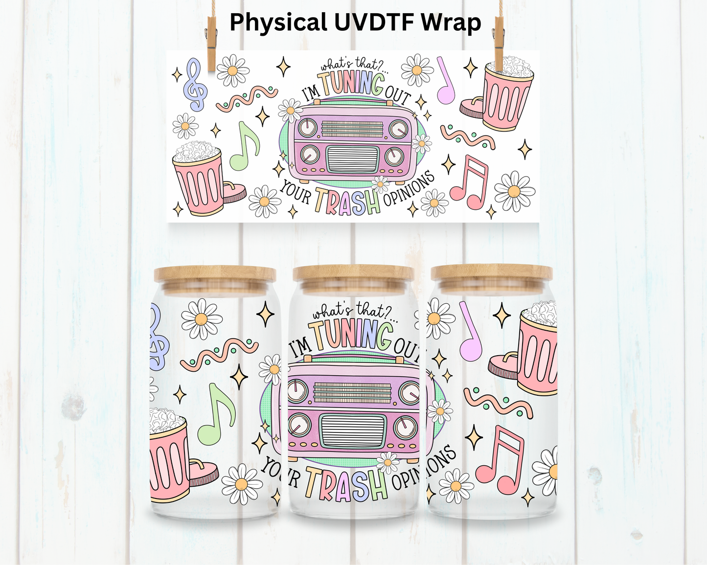 Tuning out Trash Comments - 16 oz / 20 oz Libby UV DTF