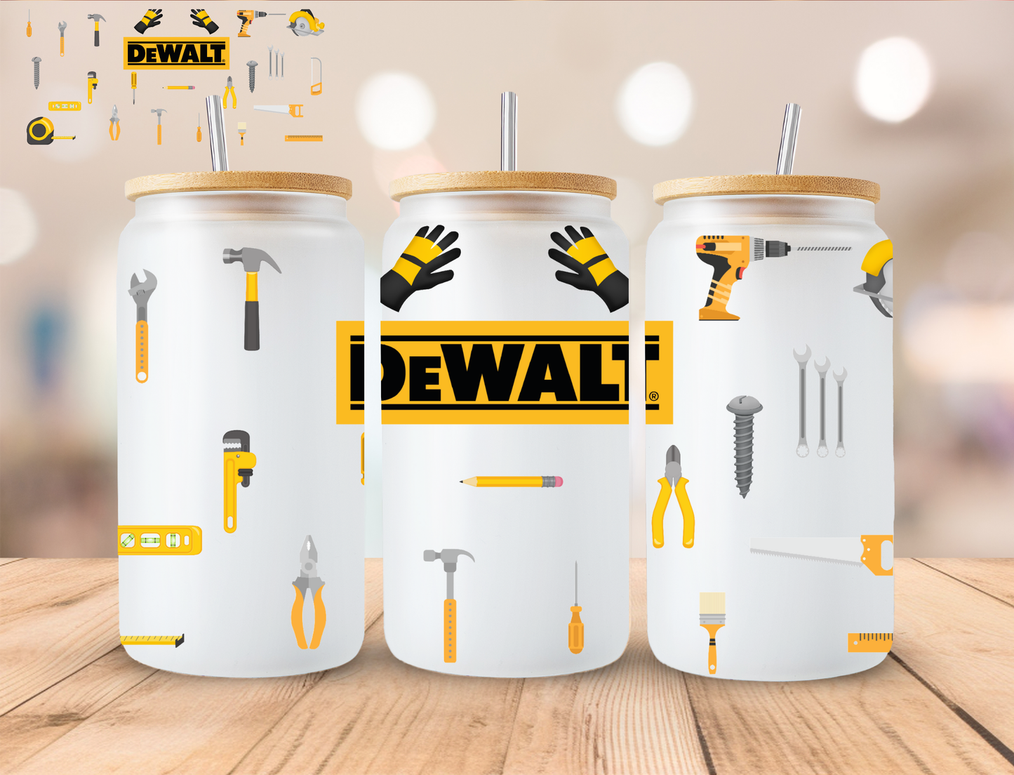 De Walt - 16 oz / 20 oz Libby UV DTF Wrap