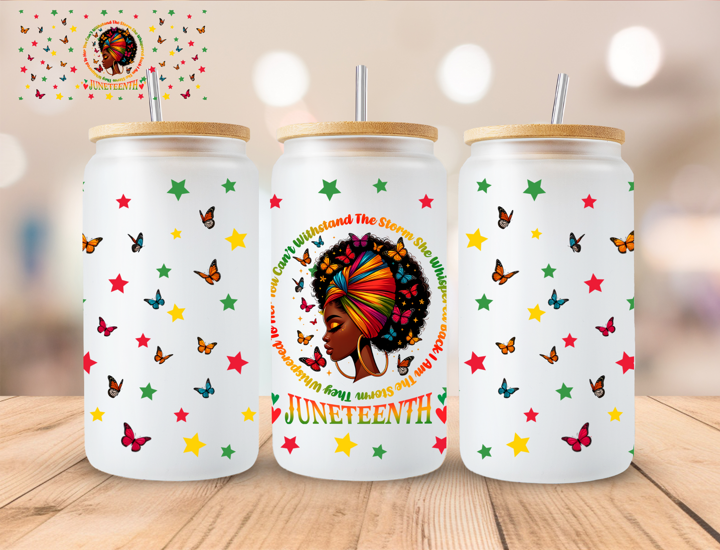 Juneteenth - 16 oz / 20 oz Libby UV DTF Wrap