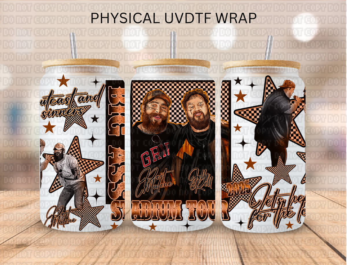 J R - 16 oz / 20 oz Libby UV DTF Wrap