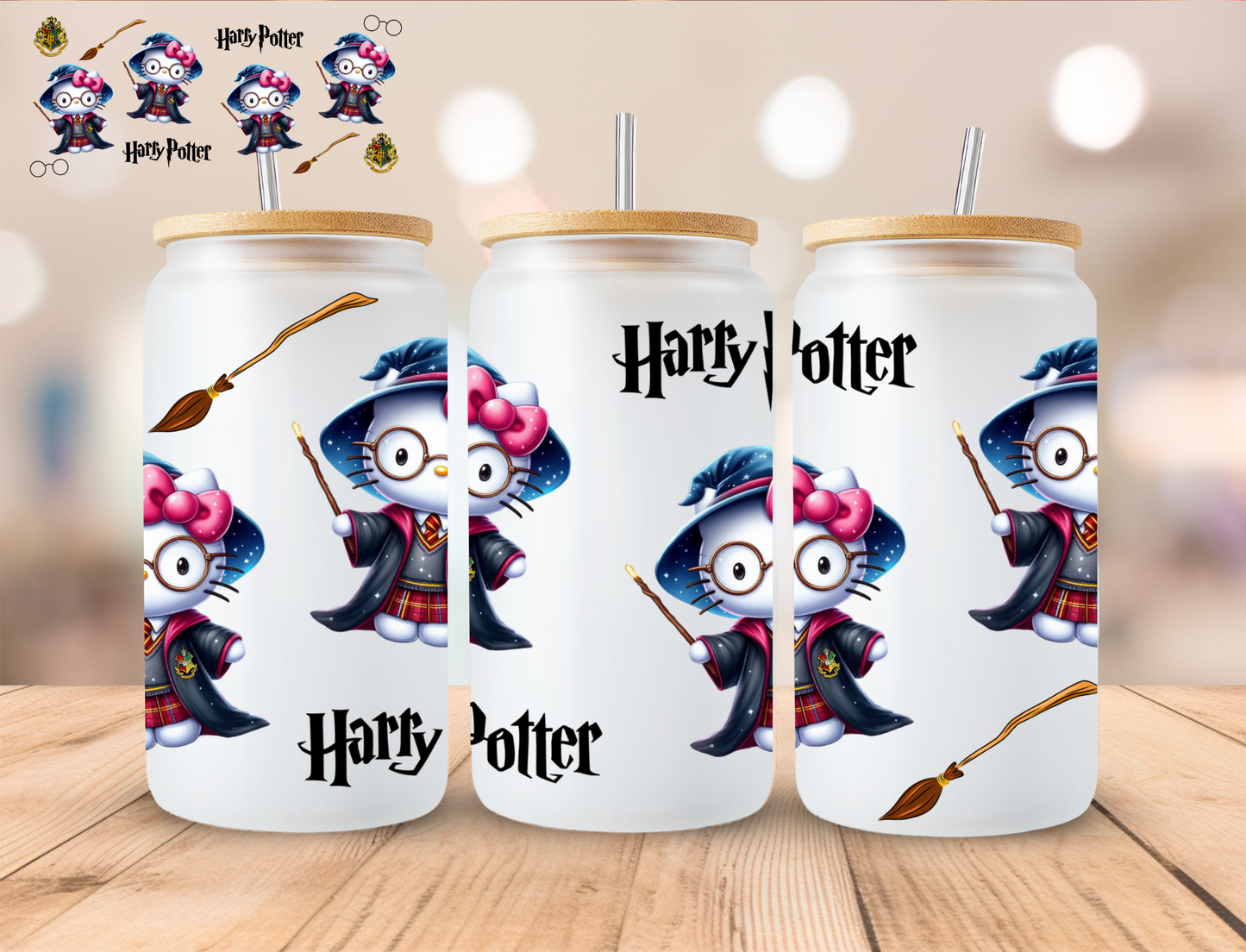 Wizard Kitty - 16 oz / 20 oz Libby UV DTF Wrap