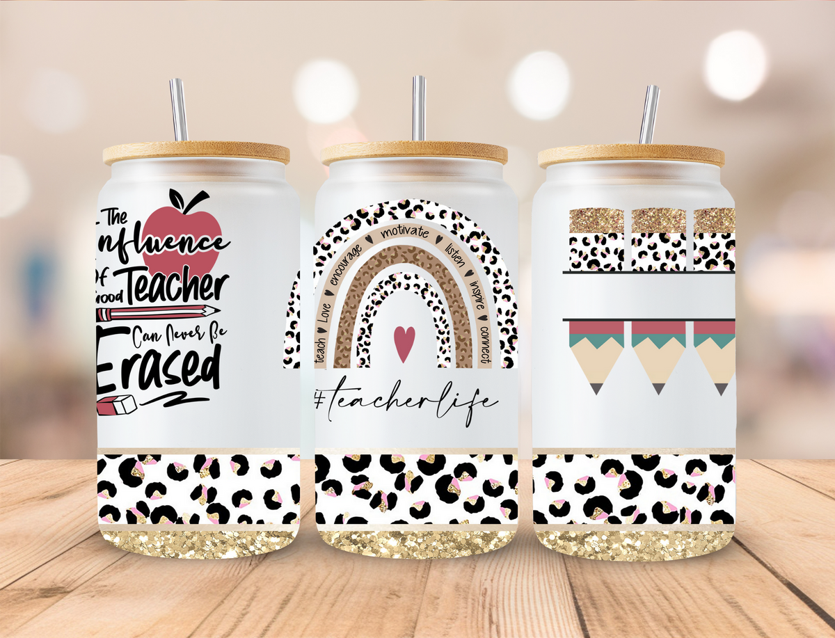 #TeacherLife - 16 oz Libby UV DTF Wrap