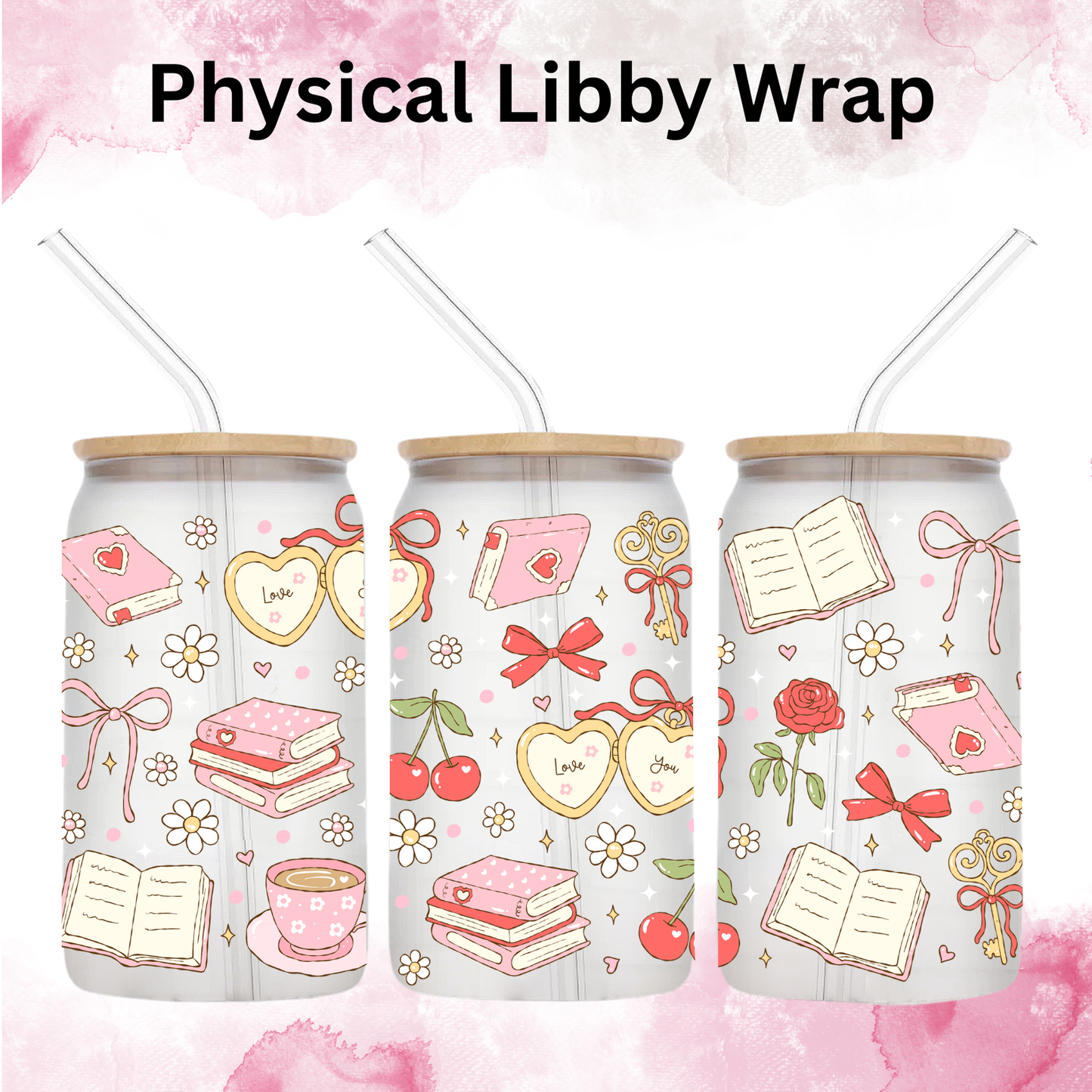 Valentines Bookish Locket - 16 oz / 20 oz Libby UV DTF