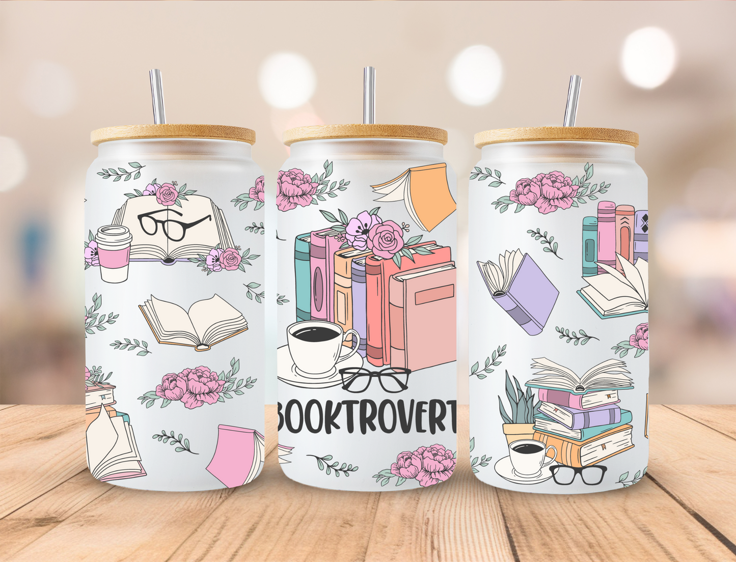 Booktrovert - 16oz/20oz Libby UV DTF Wrap