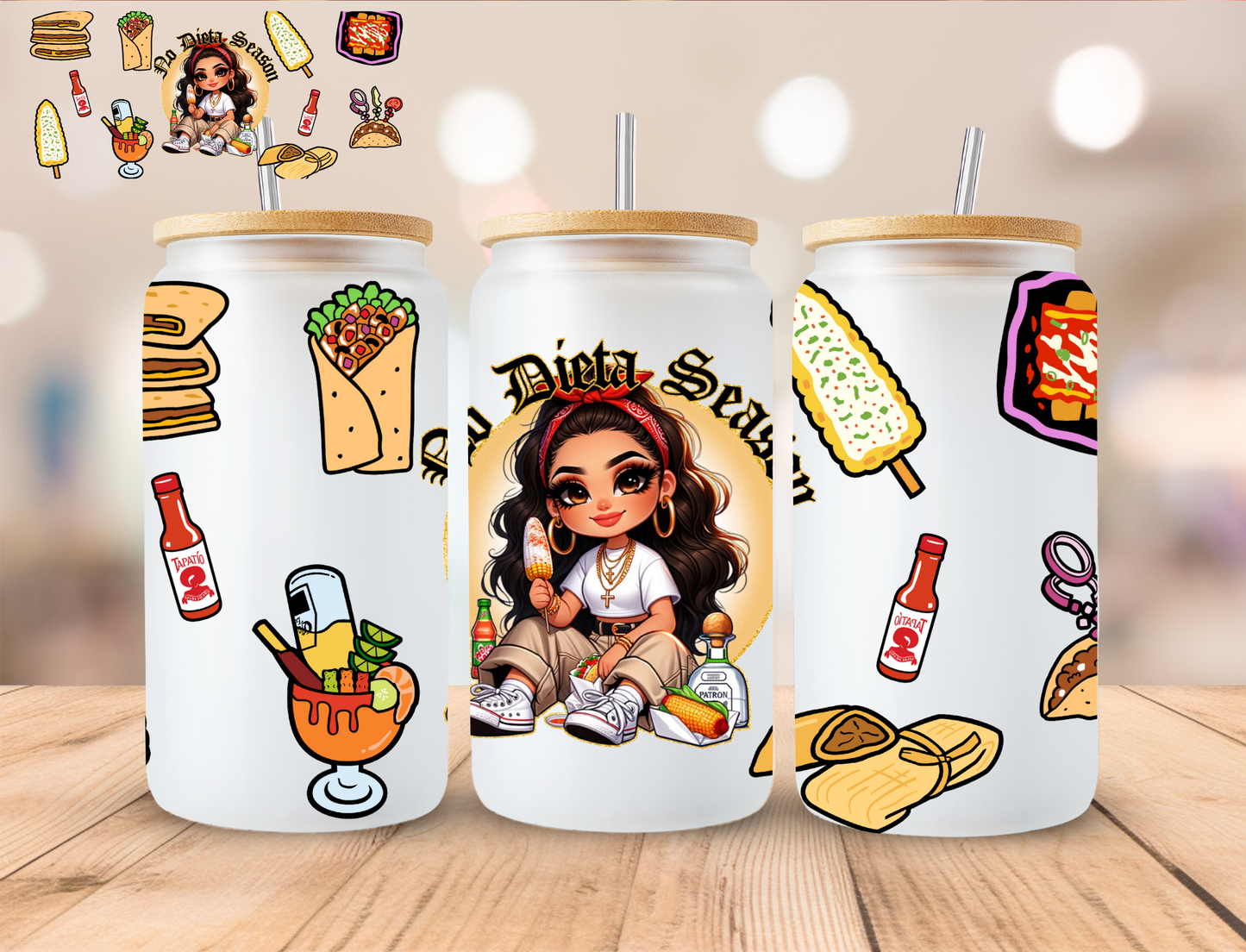 No Dieta Season - 16 oz / 20 oz Libby UV DTF Wrap