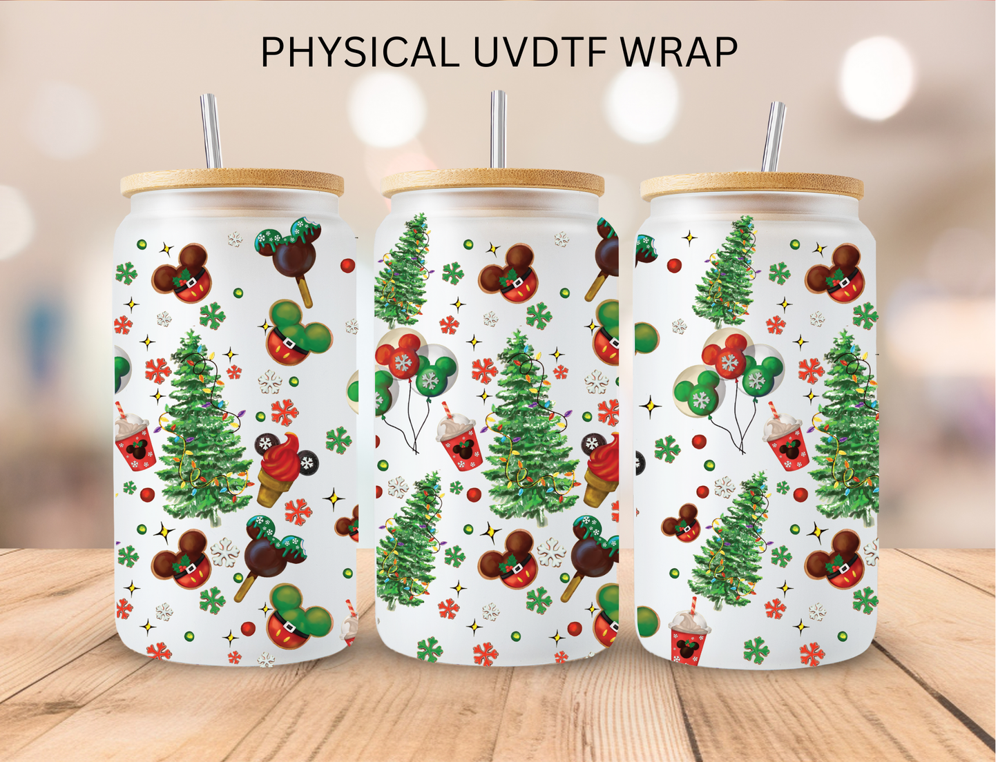 Christmas Mouse Aesthetic - 16 oz / 20 oz Libby UV DTF Wrap