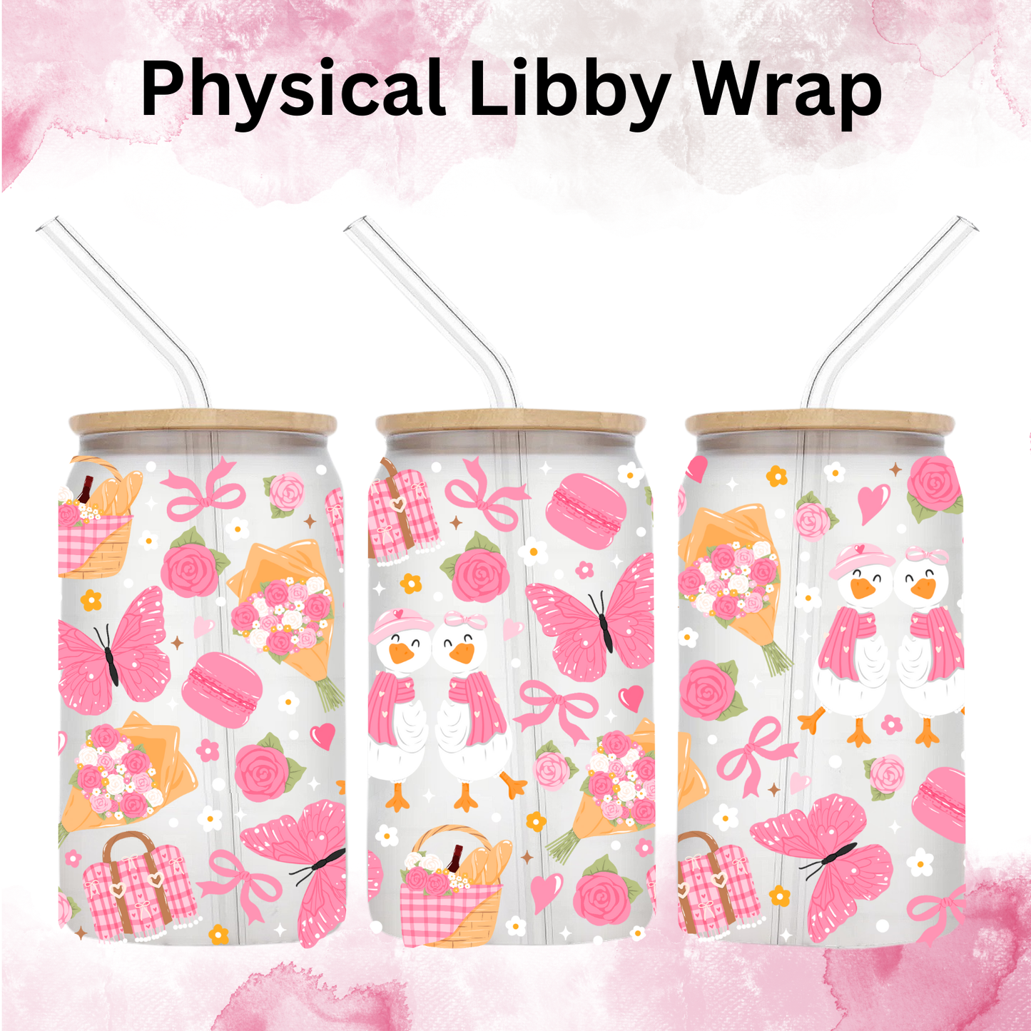 Valentines Day Picnic Duck - 16 oz / 20 oz Libby UV DTF