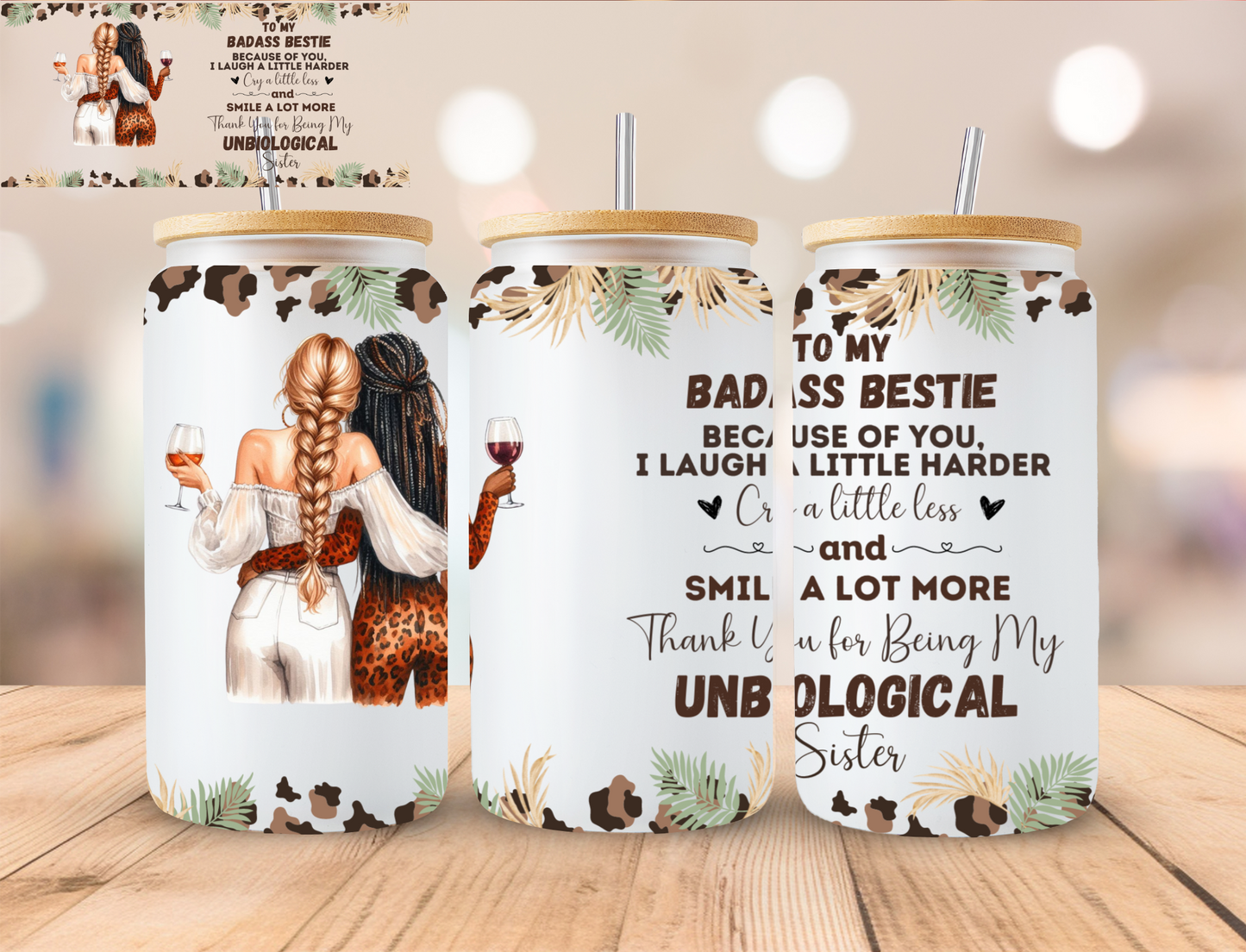 To My Bestie Best Friends Ver 8 - 16 oz / 20 oz Libby UV DTF Wrap