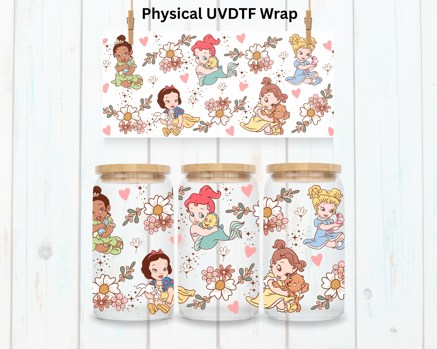 Spring Floral Baby Princess - 16 oz / 20 oz Libby UV DTF