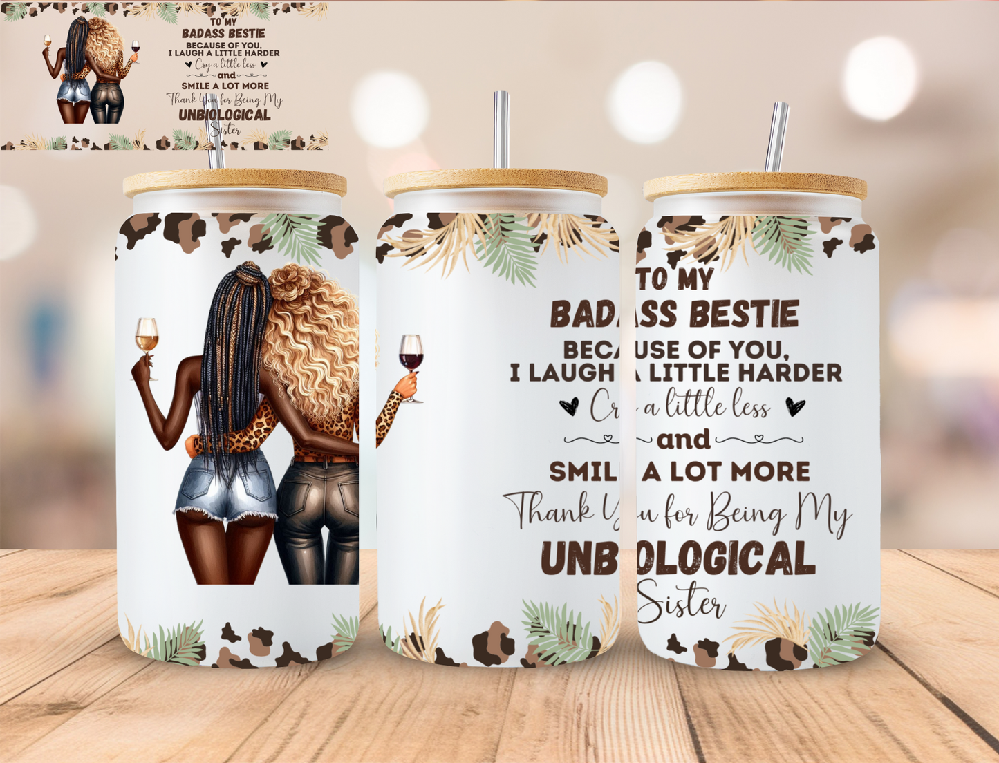 To My Bestie Best Friends Ver 10 - 16 oz / 20 oz Libby UV DTF Wrap