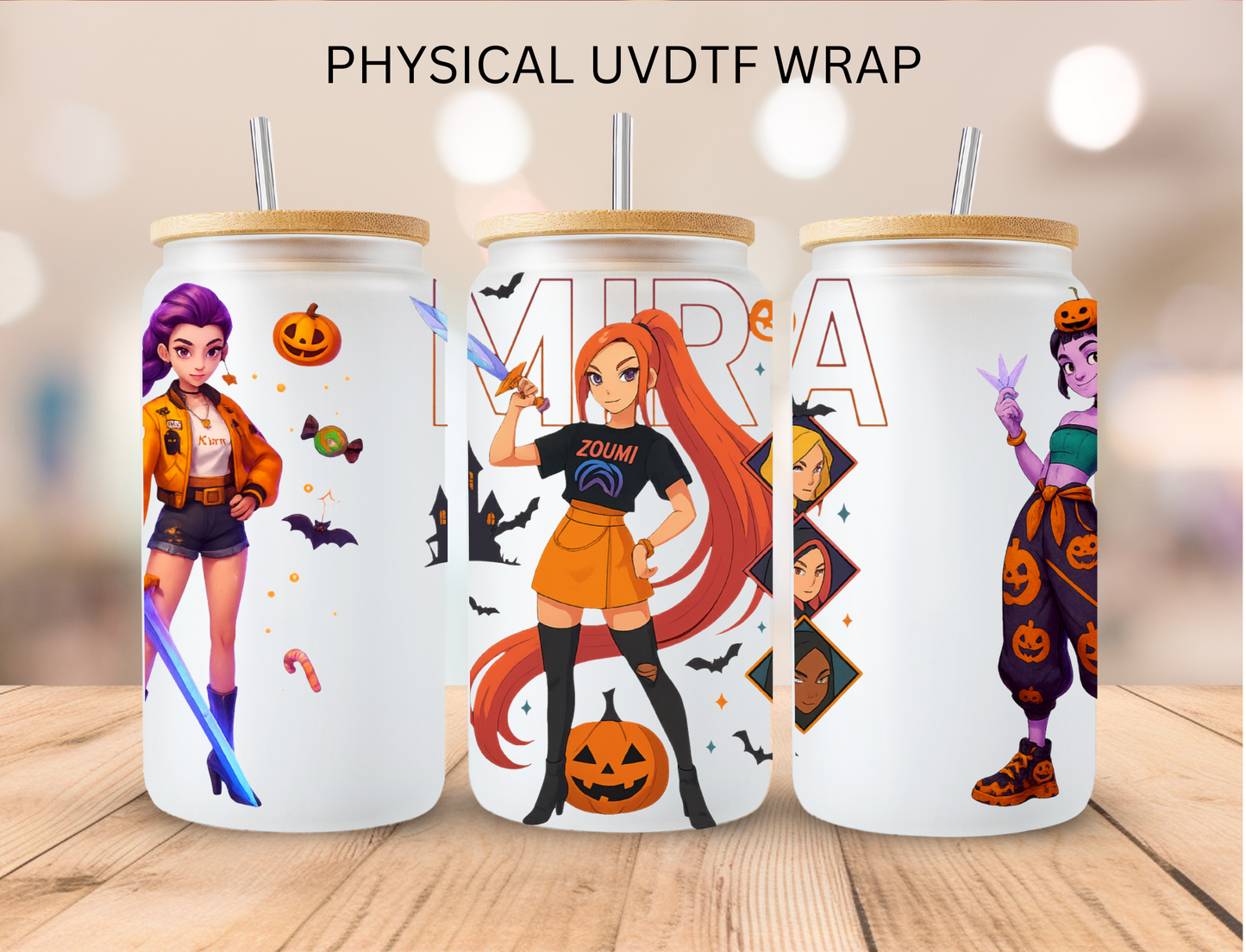 Kpop Halloween Huntrix Girls - 16 oz / 20 oz Libby UV DTF Wrap