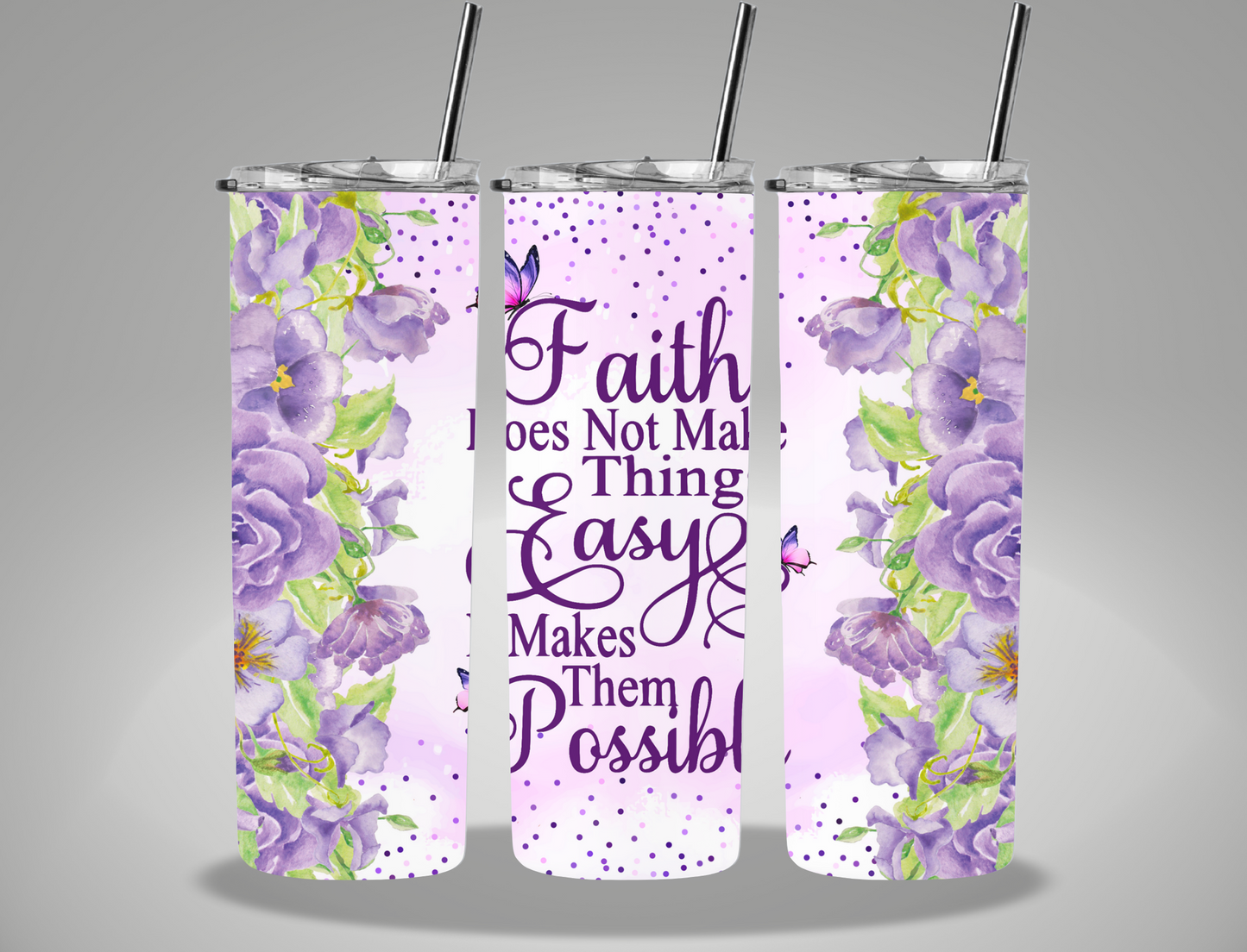 Faith Makes Them Possible - 20oz Skinny Tumbler Wrap