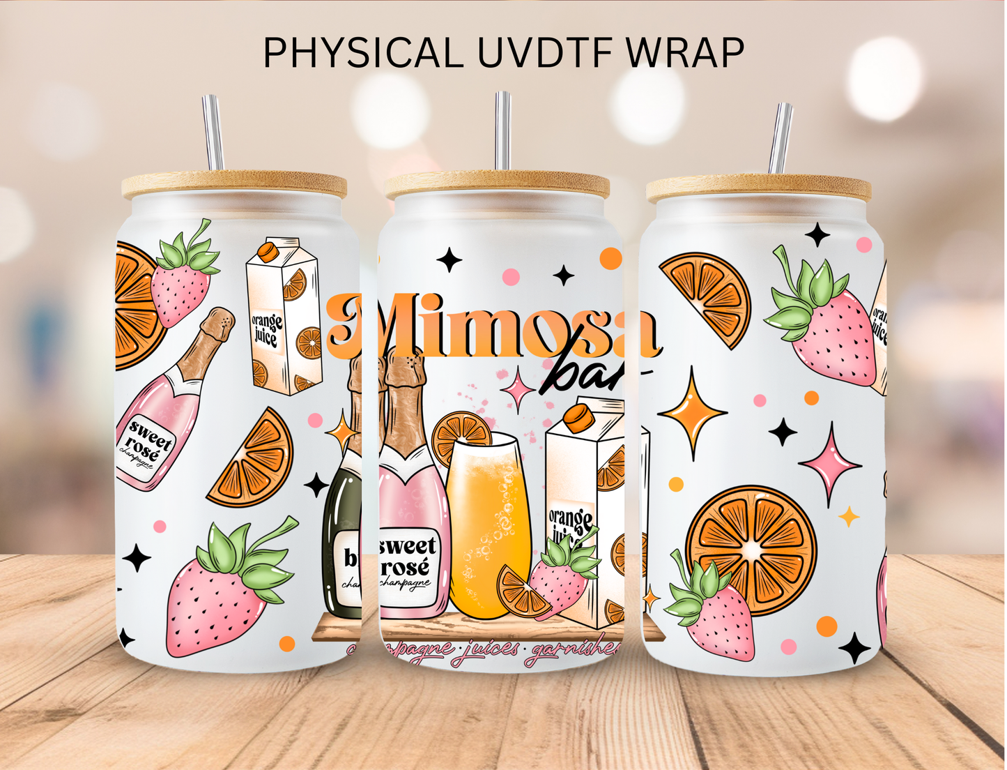 Mimosa Bar - 16 oz / 20 oz Libby UV DTF Wrap