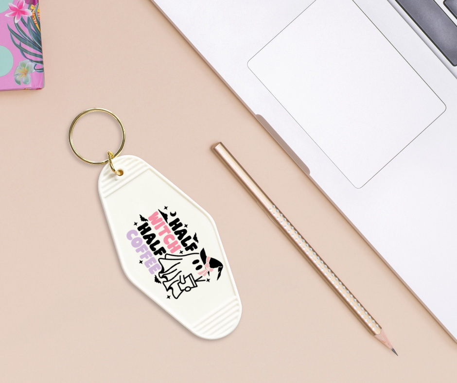 Half Witch Half Coffee - UVDTF Motel Keychain Set Of 6