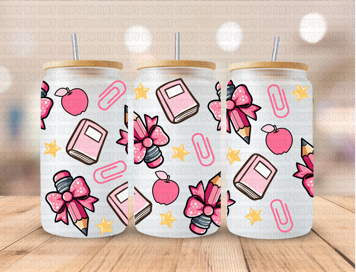 School Essentials - 16 oz / 20 oz Libby UV DTF Wrap