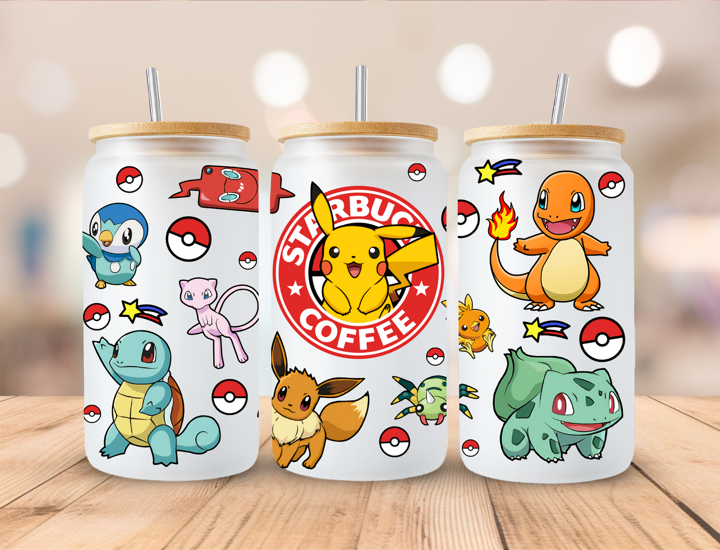 Poke Family Coffee - 16 oz / 20 oz Libby UV DTF Wrap