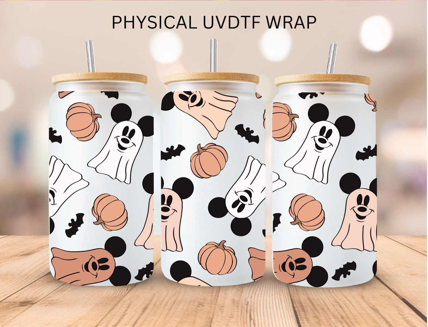 Halloween Ghost Mouse - 16 oz / 20 oz Libby UV DTF Wrap