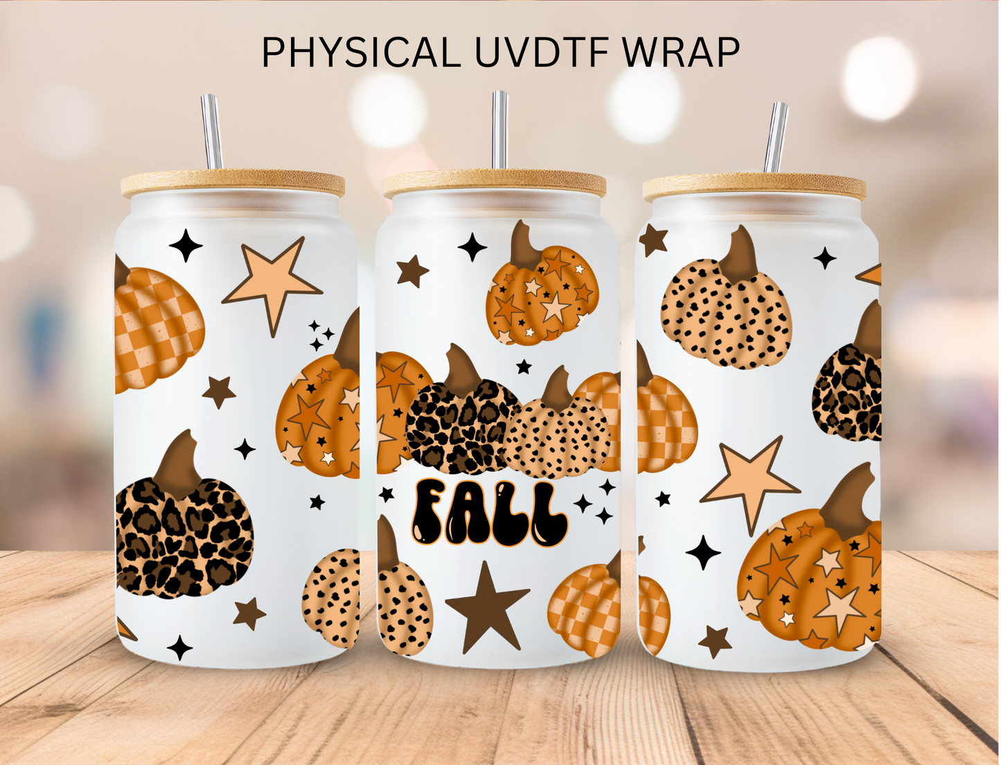 Fall Pumpkins - 16 oz / 20 oz Libby UV DTF Wrap