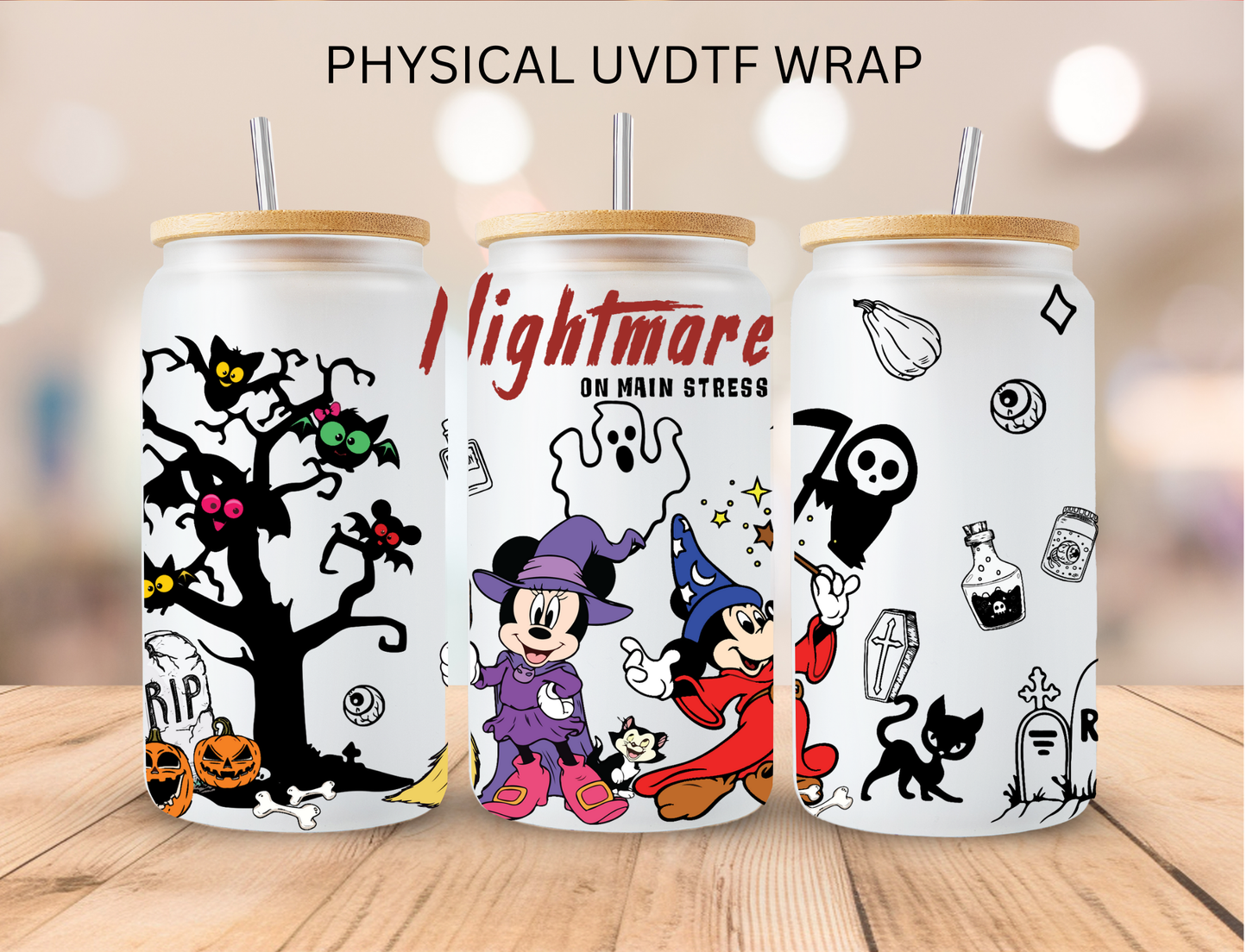 Halloween Mouse And Friends - 16 oz / 20 oz Libby UV DTF Wrap