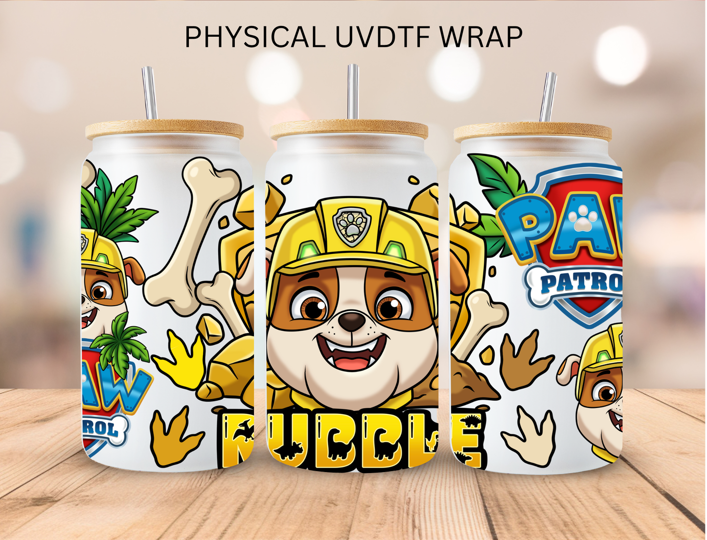 Patrol Dogs Rubble - 16 oz / 20 oz Libby UV DTF Wrap