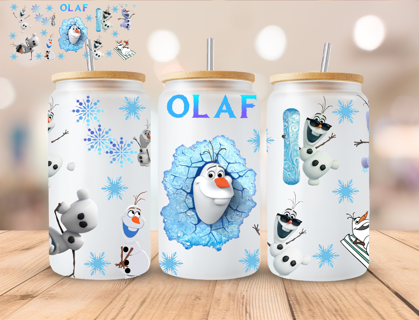 Talking Snowman - 16 oz / 20 oz Libby UV DTF Wrap