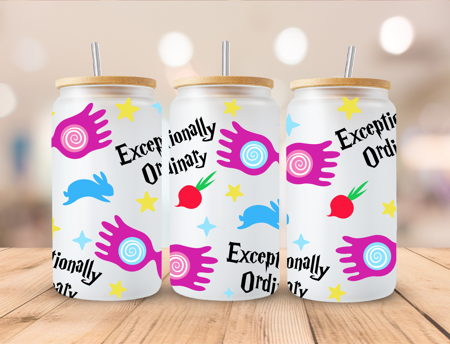 Wizard Glasses Exceptionally Ordinary - 16 oz / 20 oz Libby UV DTF Wrap