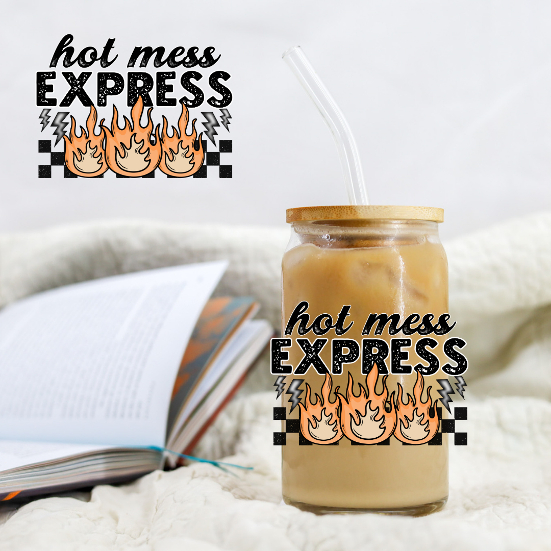 Checkered Hot Mess Express - UVDTF decals EXCLUSIVE DESIGNER