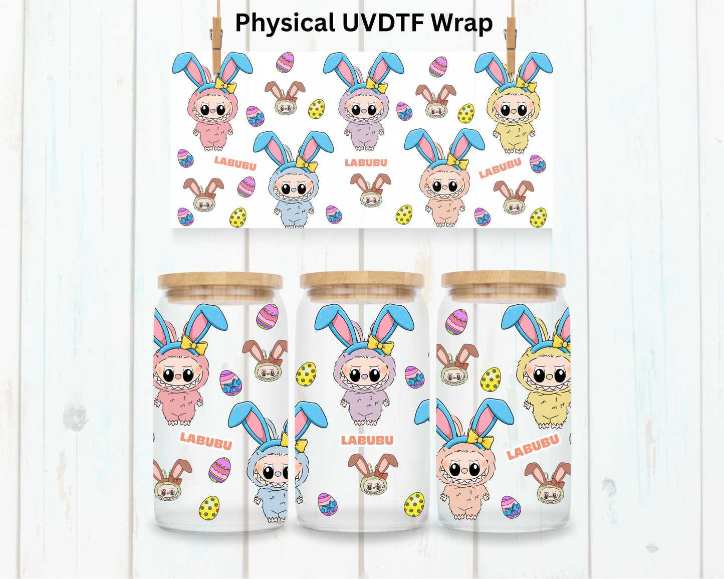 Easter Bunny LaBu Bear - 16 oz / 20 oz Libby UV DTF