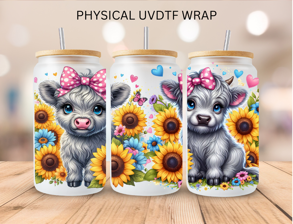 Sunflower Cows - 16 oz / 20 oz Libby UV DTF