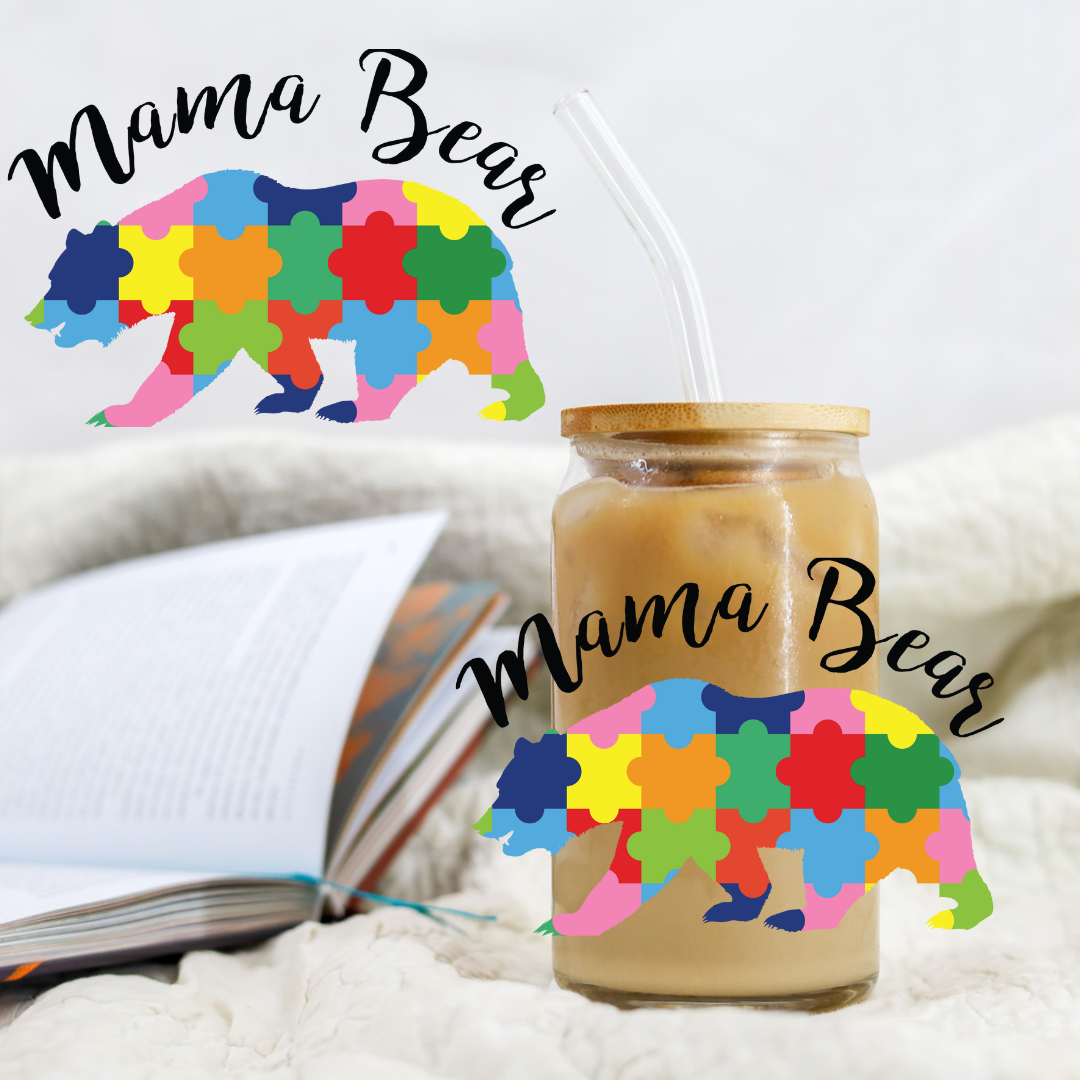 Autism Mama Bear - UV DTF Libby Decal