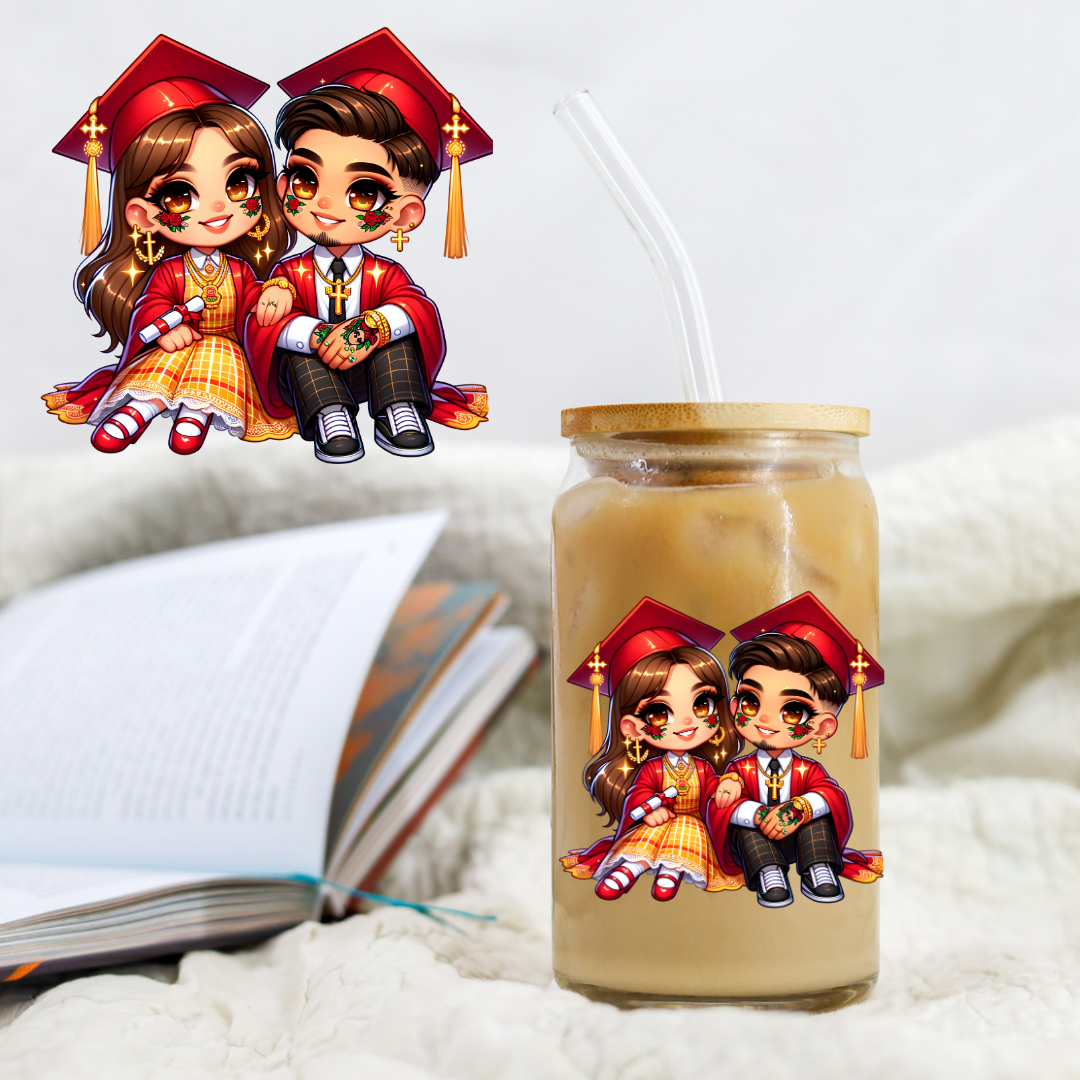 Chicano Graduation Red And Gold - UV DTF Libby Decal