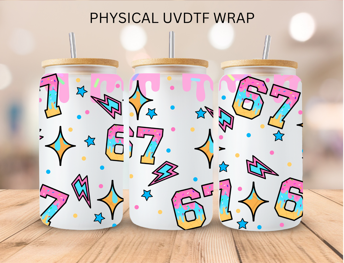 Number 6 7 - 16 oz / 20 oz Libby UV DTF Wrap