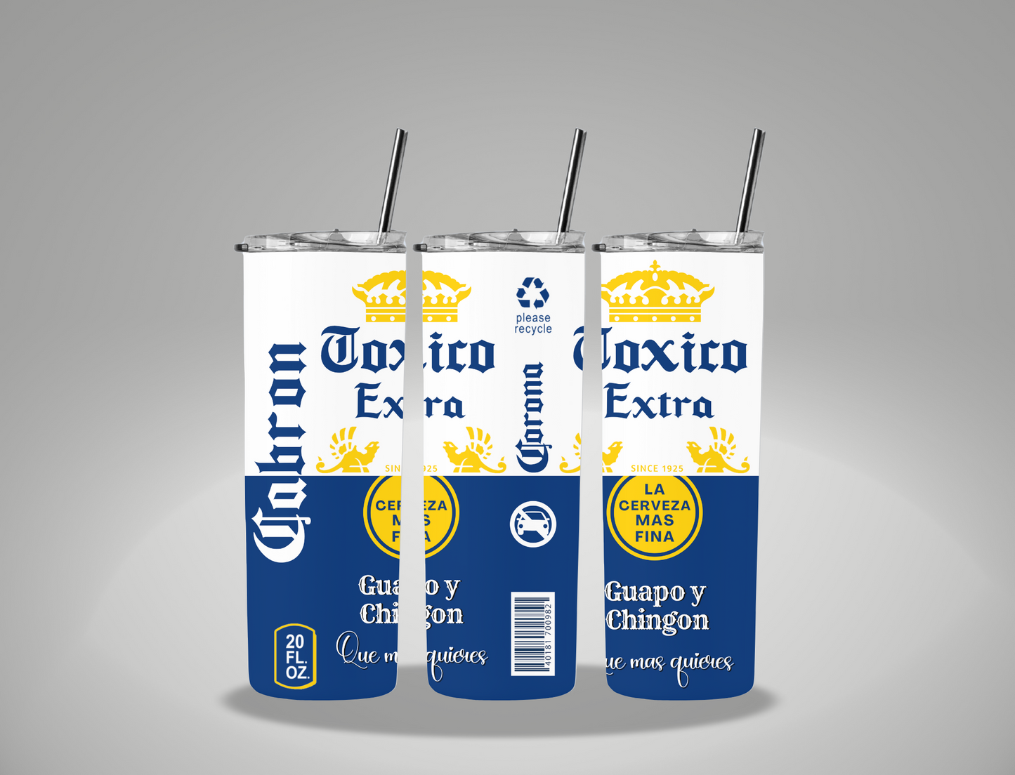Corona Blue- 20oz Skinny Tumbler Wrap