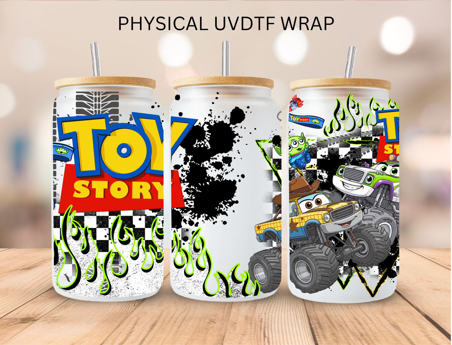 Toy Cars - 16 oz / 20 oz Libby UV DTF Wrap