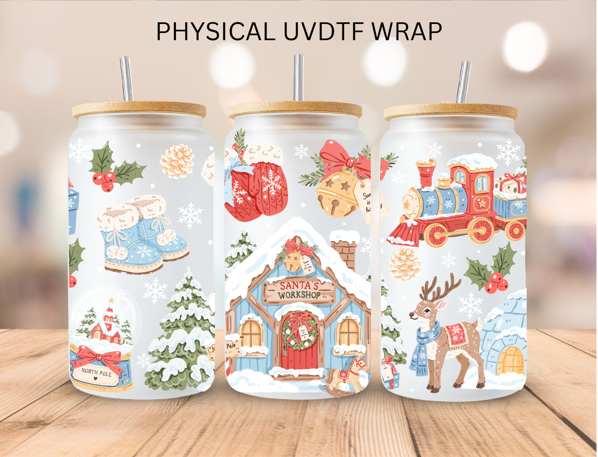 Santas Workshop - 16 oz / 20 oz Libby UV DTF Wrap