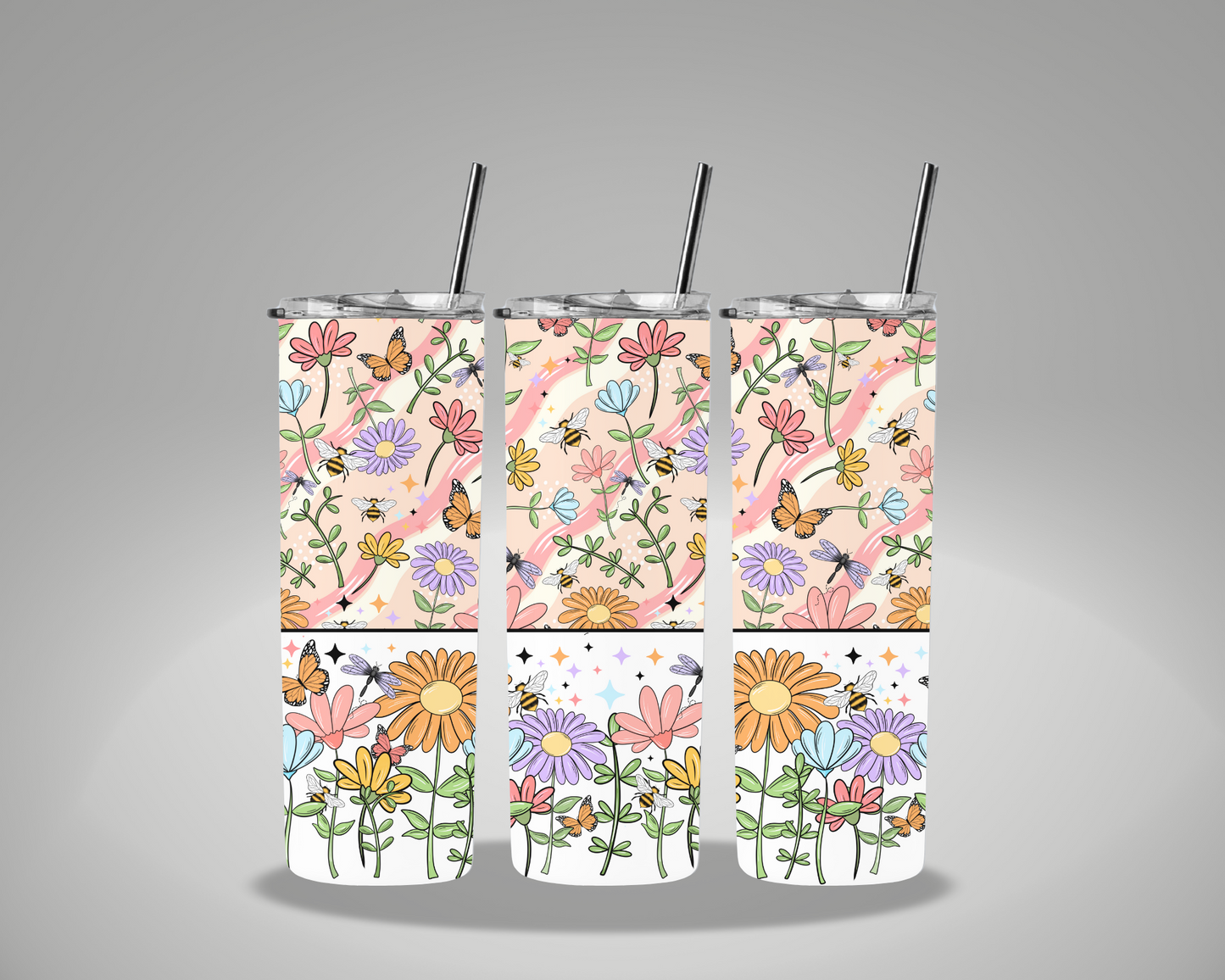 Spring Florals - 20oz Skinny Tumbler Wrap CERRAS EXCLUSIVE