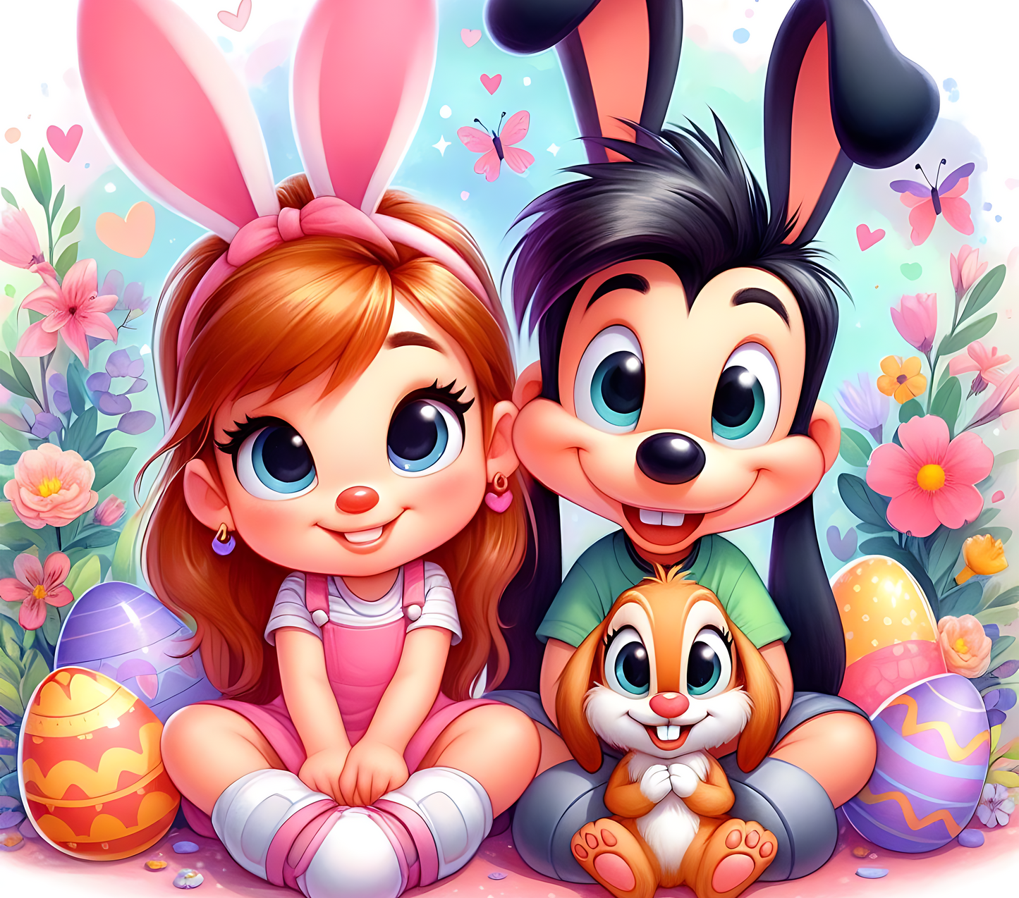 Easter Print Mouse Friends Bunny - 20 Oz Straight Sublimation Transfer