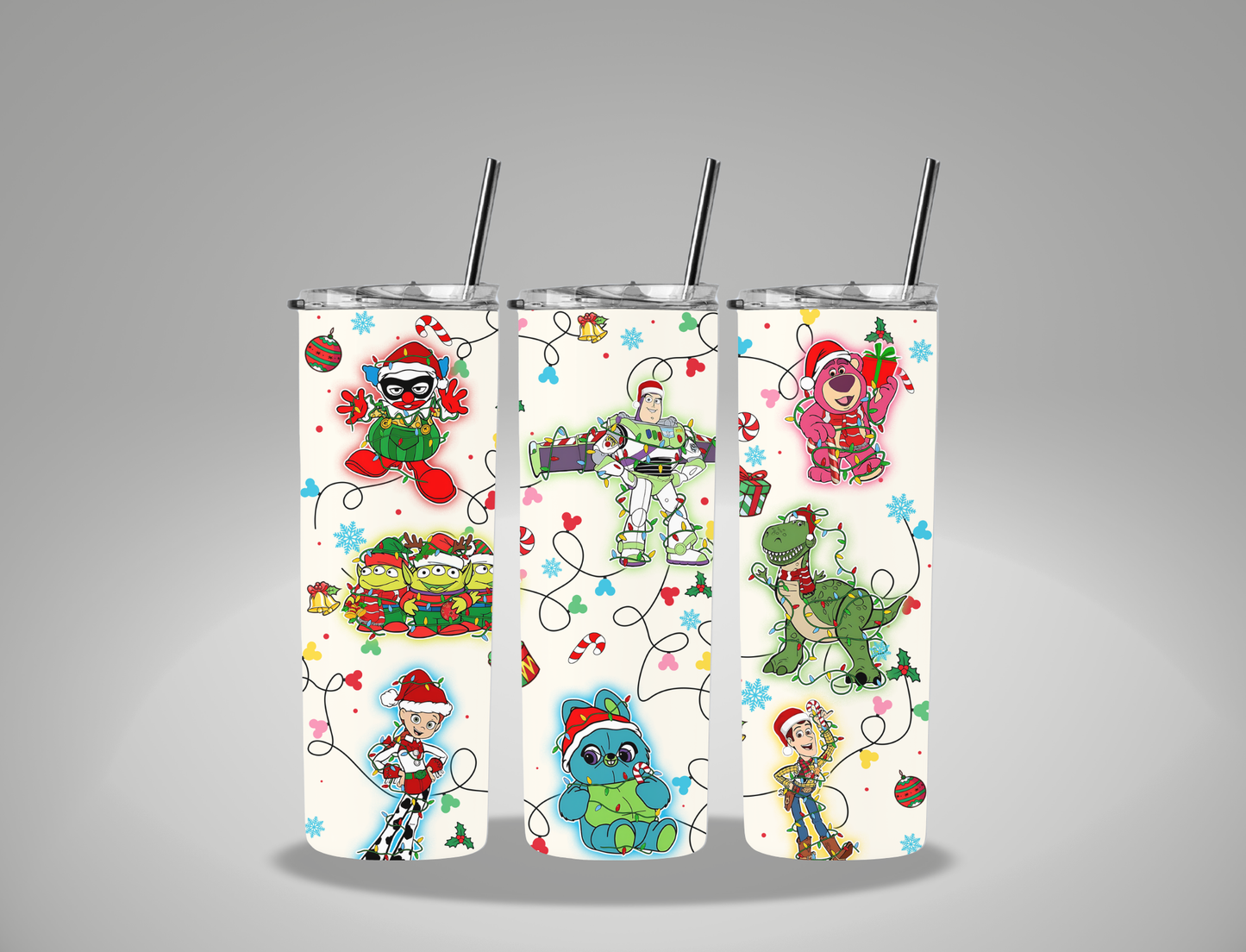 Character Christmas - 20oz Skinny Tumbler / 25 Oz Glass Tumbler Wrap