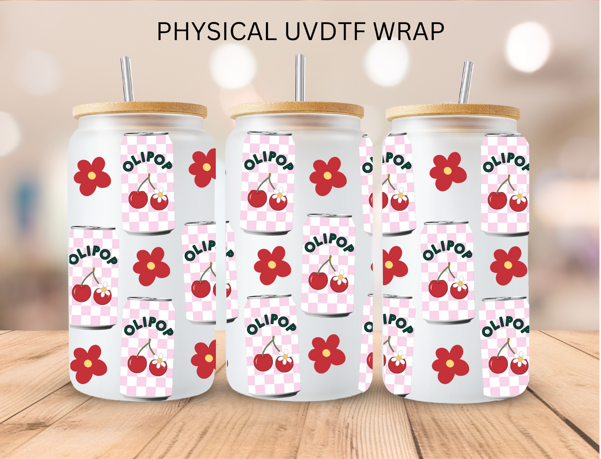 Cherry Pop Soda - 16 oz / 20 oz Libby UV DTF Wrap