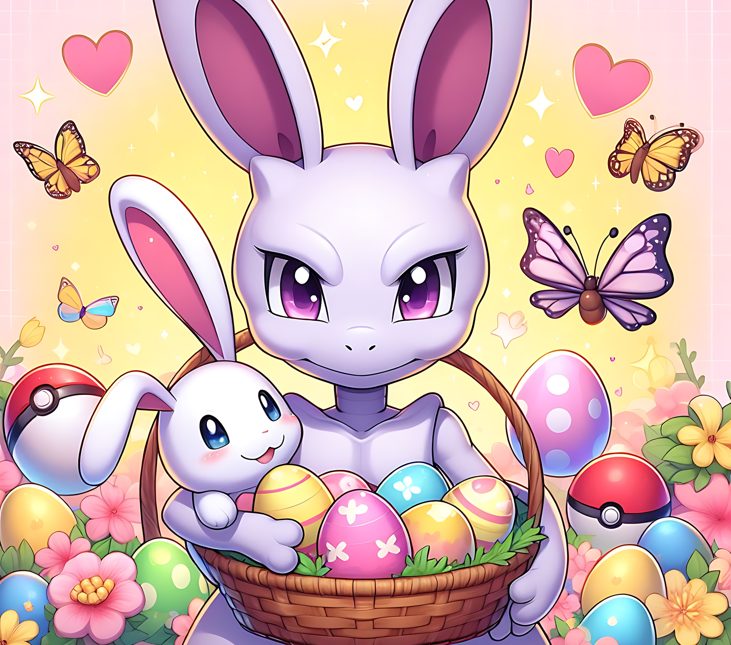 Easter Print Anime Character Bunny - 20 Oz Straight Sublimation Transfer