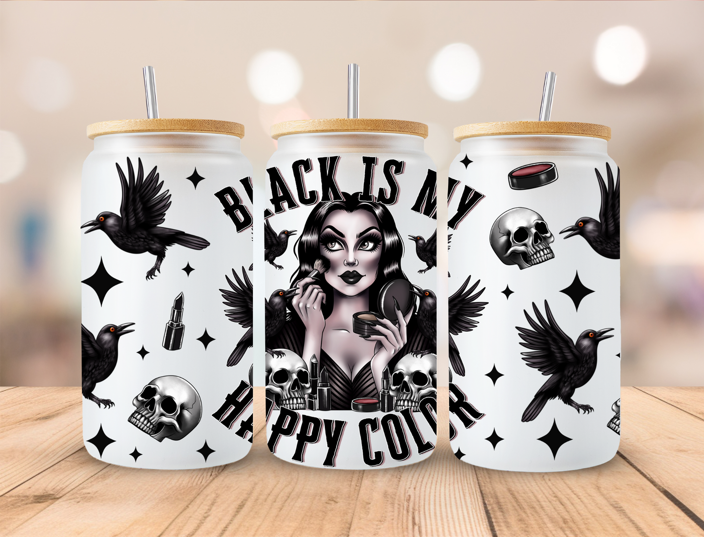 Black Is My Happy Color - Libby UV DTF Wrap EXCLUSIVE DESIGNED